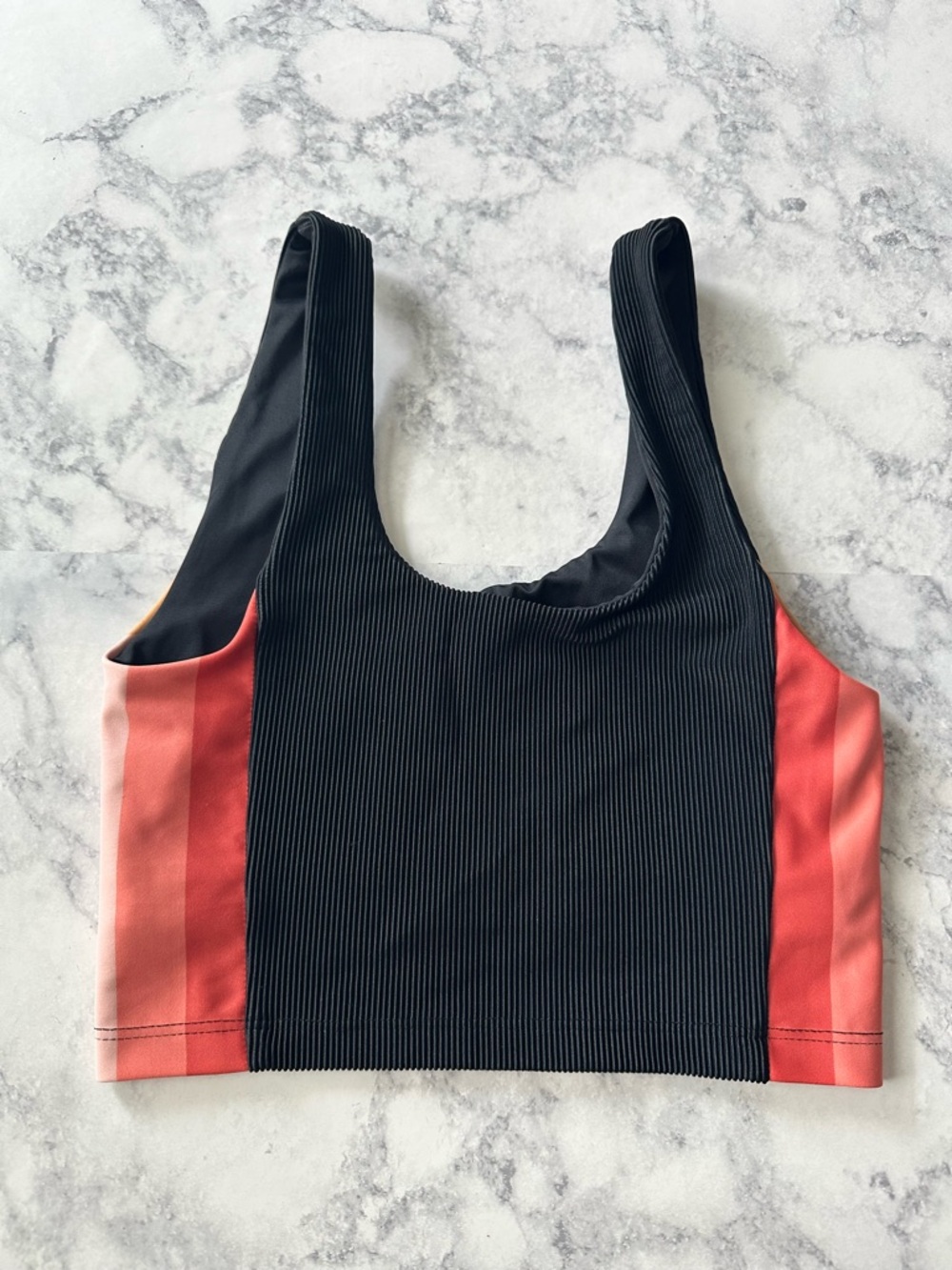 Beach Riot Tessa Top In Coral Stripe In Black - Picture 3 of 10